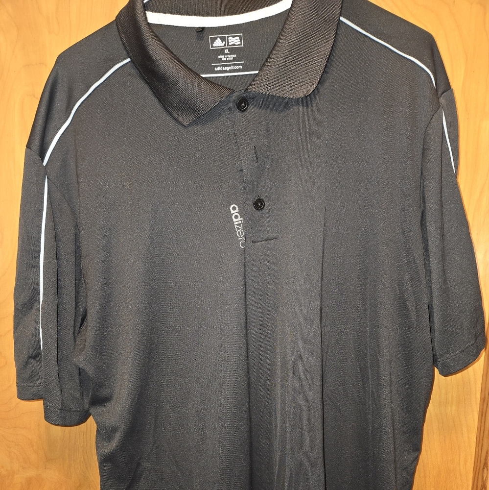 Adidas Golf Black Performance Polo Shirt with Contrast Trim XL